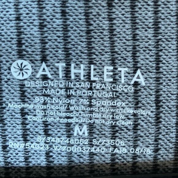 Athleta Womens Shirt White Flurry Base Layer Striped Turtleneck Stretch Medium - Picture 6 of 11